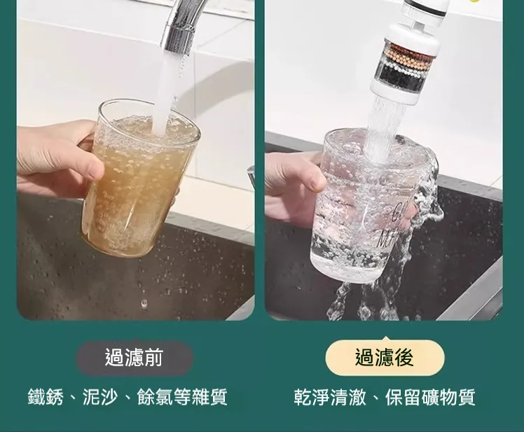 💧用水安心從龍頭開始！新升級麥飯石淨化器，360°旋轉防濺水，濾芯可換好清洗🧹過濾雜質，天天用好水，顏色隨機驚喜出貨🛒 - 9