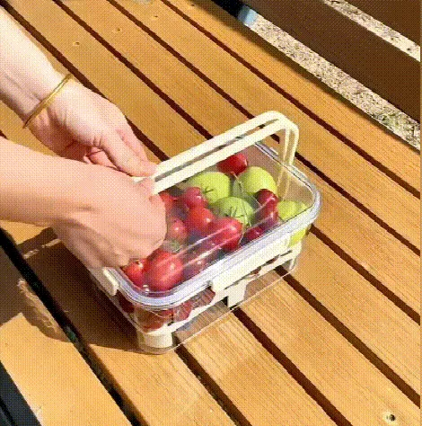 上山露營帶食物最怕壓壞、漏出來。⛺️手提保鮮盒，食品級密封防漏，大容量裝水果、肉片、便當都好用。可移動手提設計，掛在背包就走。戶外神器，春遊必帶🔥今天下單現折，手慢等明年💥 - 9