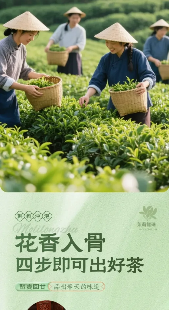【茉莉龍珠綠茶】純正台灣茶，無色素香精✖️七次窨花手工揉捻🌼茉莉濃香＋綠茶鮮爽🌱熱水一沖，花香四溢，甘醇無比！球形緊壓釋放天然茉莉與嫩茶香，甘醇鮮爽，喝得健康！💎安心首選！ - 9
