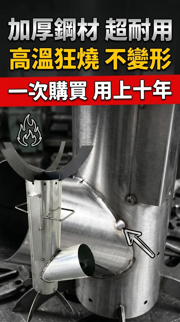 🚀【火箭爐｜戶外便攜柴火灶】露營野炊、家用燒柴一把罩，節能猛火，煮茶炒菜都搞定！🏕️ 還在背笨重瓦斯爐？這款火箭爐只要幾根樹枝就能煮出一桌菜。✅ 火箭式噴射設計，空氣對流加壓，火力集中猛爆，比一般柴爐更旺更省柴，輕巧便攜，戶外居家都實用！ - 14