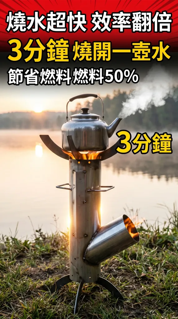 🚀【火箭爐｜戶外便攜柴火灶】露營野炊、家用燒柴一把罩，節能猛火，煮茶炒菜都搞定！🏕️ 還在背笨重瓦斯爐？這款火箭爐只要幾根樹枝就能煮出一桌菜。✅ 火箭式噴射設計，空氣對流加壓，火力集中猛爆，比一般柴爐更旺更省柴，輕巧便攜，戶外居家都實用！ - 13
