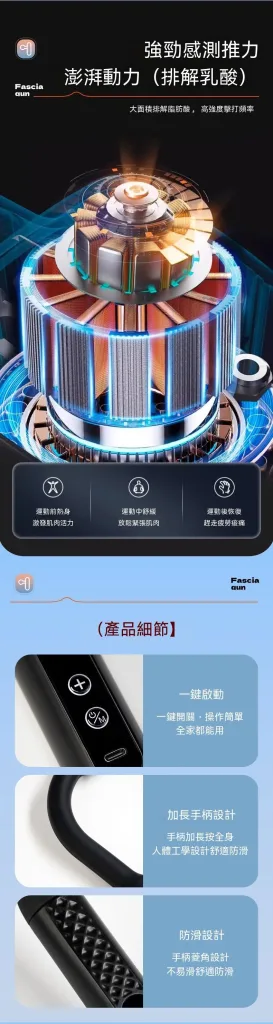 🪑久坐腰背不再硬邦邦！專業級筋膜按摩槍高頻震動深層放鬆，4款按摩頭全身肌群都能按，搭配9段力度調節，加快恢復有感，彎曲長柄自己就能按到肩背腰臀，不用求人！📢輕巧隨身帶，辦公室家中隨時按，台灣痠痛救星就是它🔥 - 8
