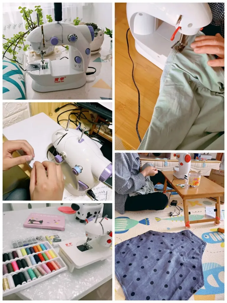 🧵補衣＋鎖邊＋釦眼＋拼布，一台全包辦！🪡換這台家用迷你縫紉機，一鍵就能縫！手殘黨秒變裁縫師✨吃厚能力超強，多層牛仔布輕鬆推📢小巧收納不佔位，鎖邊釦眼拼布全搞定，媽媽推厚布也超順⚡ - 9
