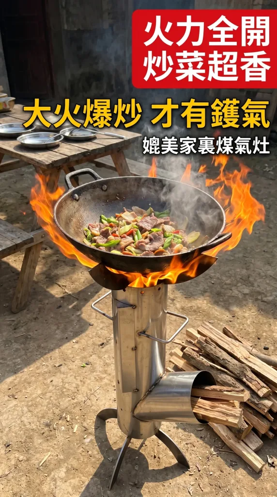 🚀【火箭爐｜戶外便攜柴火灶】露營野炊、家用燒柴一把罩，節能猛火，煮茶炒菜都搞定！🏕️ 還在背笨重瓦斯爐？這款火箭爐只要幾根樹枝就能煮出一桌菜。✅ 火箭式噴射設計，空氣對流加壓，火力集中猛爆，比一般柴爐更旺更省柴，輕巧便攜，戶外居家都實用！ - 12