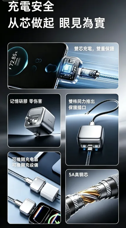 【2026最新升級版】AI智慧充電頭滿電自動彈出分離,100%斷電不過充不傷電池🛡️台灣專利技術認證,延長手機電池壽命🔋睡覺充電超安心!手機族必備守護神器💡 - 9
