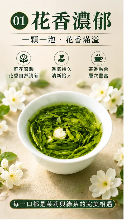 【茉莉龍珠綠茶】純正台灣茶，無色素香精✖️七次窨花手工揉捻🌼茉莉濃香＋綠茶鮮爽🌱熱水一沖，花香四溢，甘醇無比！球形緊壓釋放天然茉莉與嫩茶香，甘醇鮮爽，喝得健康！💎安心首選！ - 12